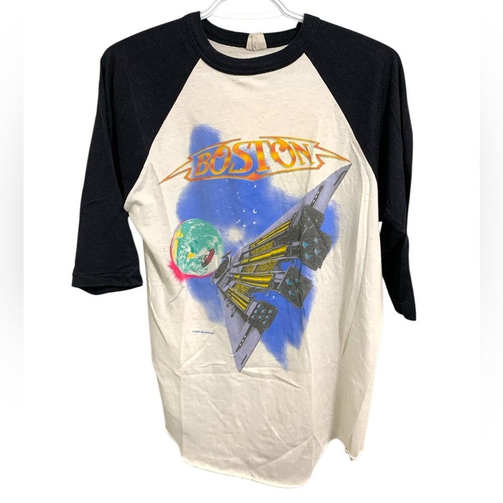 Vintage 1987 Boston Band US Tour 3/4 Sleeve Shirt Single Stitch Size Large